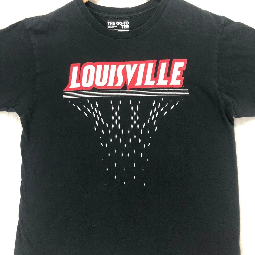 Adidas Louisville Cardinals Basketball Graphic Tee T-Shirt Black‎ Men's Size L